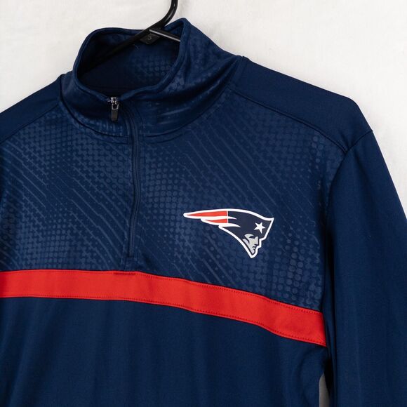 New England Patriots NFL Team Apparel Shirt Small Quarter Zip Football Pullover - Picture 2 of 10